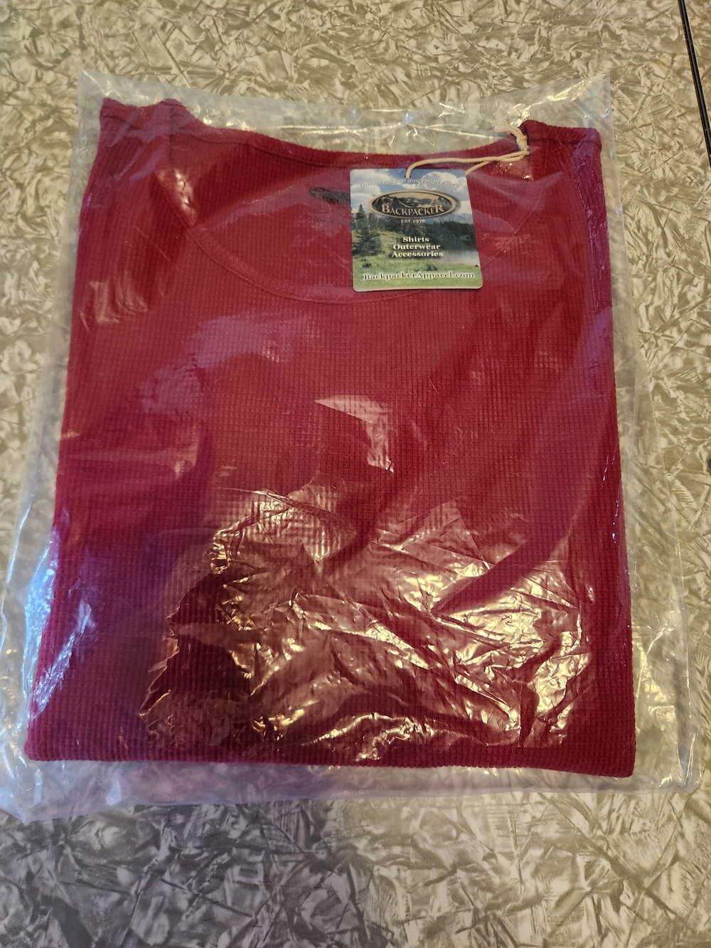 Backpacker's Red Ribbed Long Sleeve Tee - Picture 6 of 10
